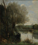 La liseuse sur la rive boisée - Jean-Baptiste-Camille Corot — näkymä teoksesta