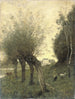 maisemasta vesipapukaijojen kanssa - Jean-Baptiste-Camille Corot — näkymä teoksesta