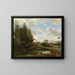 Laveuses au bord de l'eau - Jean-Baptiste-Camille Corot — kehystetty taideteos seinällä