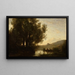 Le Passage de la rivière - Jean-Baptiste-Camille Corot — kehystetty taideteos seinällä