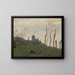 Le Tréport, un port et une église - Jean-Baptiste-Camille Corot — kehystetty taideteos seinällä