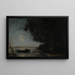 Järvi, yövaikutelma - Jean-Baptiste-Camille Corot — kehystetty taideteos seinällä