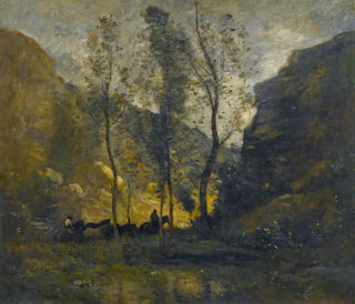 Les Contrebandiers - Jean-Baptiste-Camille Corot — näkymä teoksesta