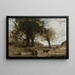 Lehmät lähteessä - Jean-Baptiste-Camille Corot — kehystetty taideteos seinällä