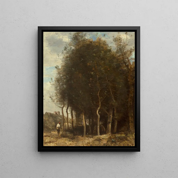 Lisière de bois - Jean-Baptiste-Camille Corot — kehystetty taideteos seinällä