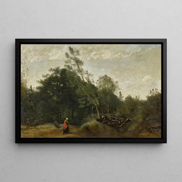 Lisière de bois - Limousin - Jean-Baptiste-Camille Corot — kehystetty taideteos seinällä