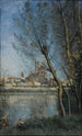 Mantes aamulla - Jean-Baptiste-Camille Corot — näkymä teoksesta