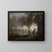 Orfeus johtamassa Eurydikeä pois manalasta - Jean-Baptiste-Camille Corot — kehystetty taideteos seinällä