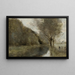 Lähellä Gisors Saulaie ja joen aamuvaloefekti - Jean-Baptiste-Camille Corot — kehystetty taideteos seinällä