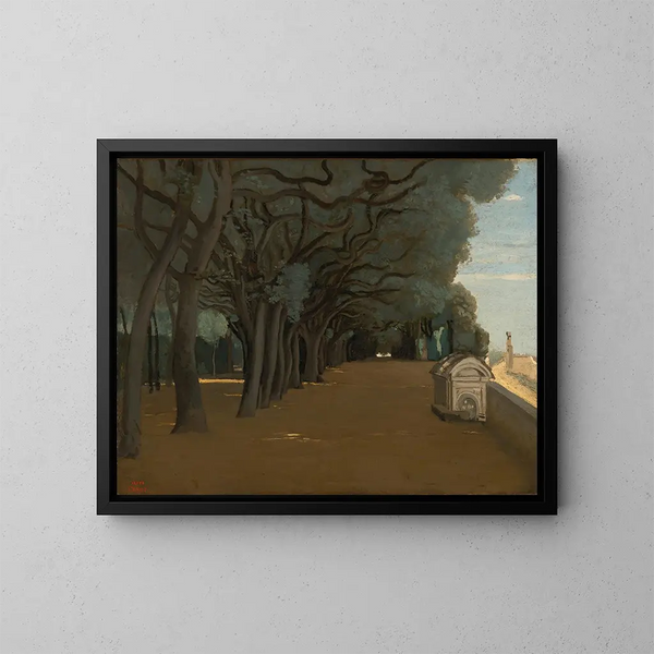 Terassi Villa Pamphili - Jean-Baptiste-Camille Corot — kehystetty taideteos seinällä