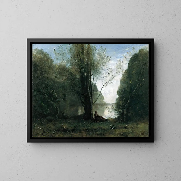 Solitude, Vigen Limousin - Jean-Baptiste-Camille Corot — kehystetty taideteos seinällä