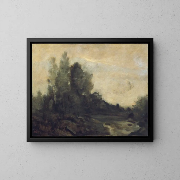 Souvenir d'Ariccia - Jean-Baptiste-Camille Corot — kehystetty taideteos seinällä