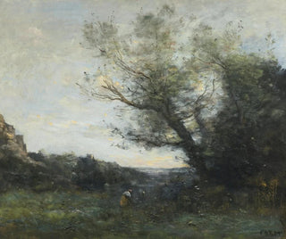 Souvenir d'Italie. La cueillette - Jean-Baptiste-Camille Corot — näkymä teoksesta