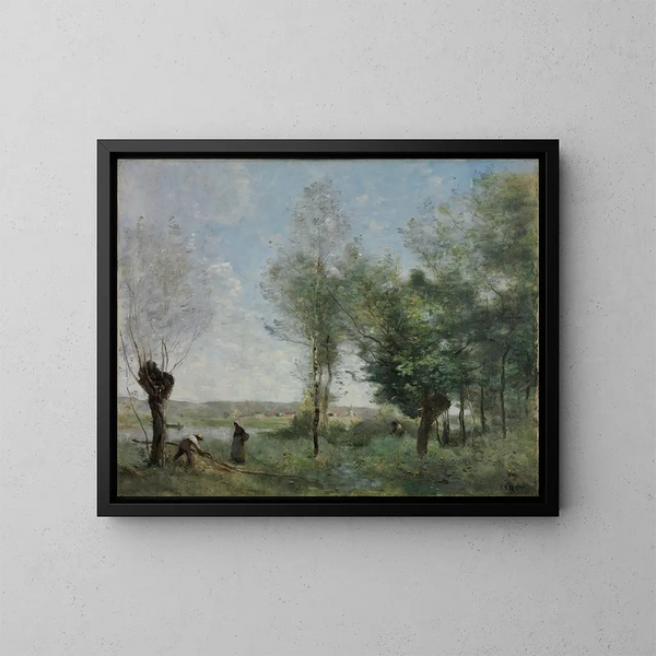 Souvenir de Coubron - Jean-Baptiste-Camille Corot — kehystetty taideteos seinällä