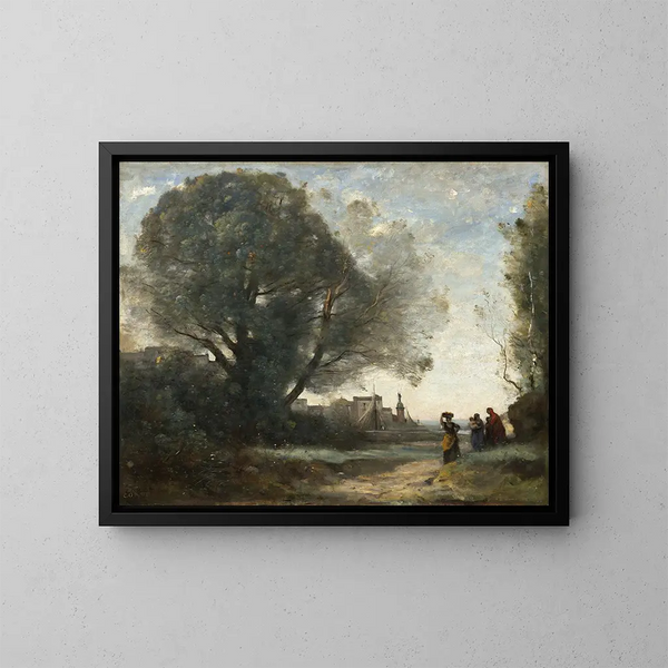 Souvenir de Terracina - Jean-Baptiste-Camille Corot — kehystetty taideteos seinällä