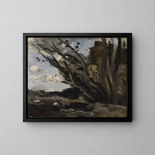 Räjähdys - Jean-Baptiste-Camille Corot — kehystetty taideteos seinällä