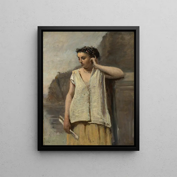 Muse - Jean-Baptiste-Camille Corot — kehystetty taideteos seinällä