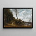 Kolme maanviljelijät lähellä metsää - Jean-Baptiste-Camille Corot — kehystetty taideteos seinällä