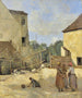 Trois paysannes causant dans une cour rustique - Jean-Baptiste-Camille Corot — näkymä teoksesta