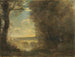 Kalastaja, muisto Mantesin sillalta - Jean-Baptiste-Camille Corot — näkymä teoksesta