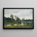 Ville d'Avray L'abreuvoir des chevaux - Jean-Baptiste-Camille Corot — kehystetty taideteos seinällä