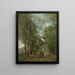 Ville d'Avray Paysans causant sur le chemin longeant l'étang - Jean-Baptiste-Camille Corot — kehystetty taideteos seinällä