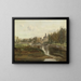 Moret-sur-Loing'n näkymä - Jean-Baptiste-Camille Corot — kehystetty taideteos seinällä