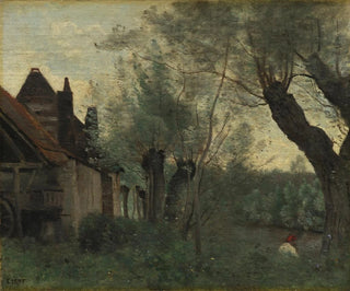 JeanBaptisteCamille Corot - Willows and Farmhouse at SainteCatherinelsArras.webp