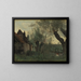 Saules et ferme à Sainte-Catherine-les-Arras - Jean-Baptiste-Camille Corot — kehystetty taideteos seinällä