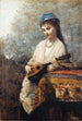 Jeune fille à la mandoline - Jean-Baptiste-Camille Corot — näkymä teoksesta
