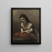 Nuori nainen nojaten tyynyyn - Jean-Baptiste-Camille Corot — kehystetty taideteos seinällä