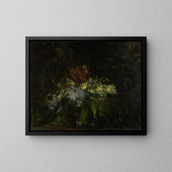 Kimpun kukkia ja muguet - Jean-Baptiste Carpeaux — kehystetty taideteos seinällä