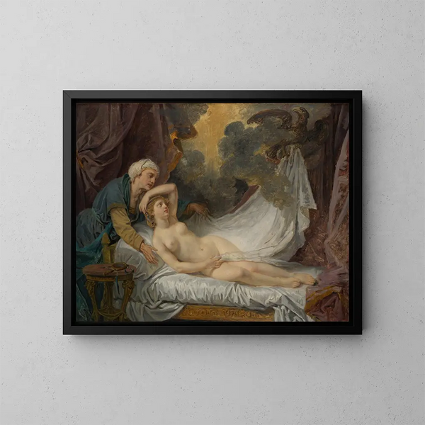Aigina vieraillut Jupiter - Jean-Baptiste Greuze — kehystetty taideteos seinällä