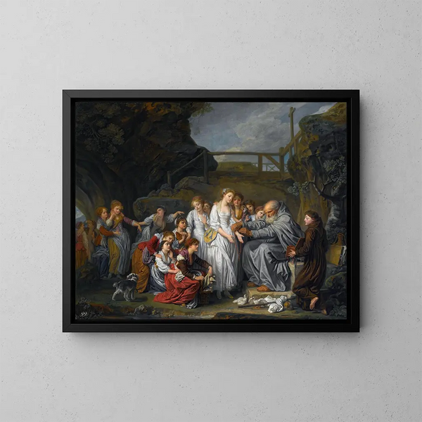 Le ermite - Jean-Baptiste Greuze — kehystetty taideteos seinällä