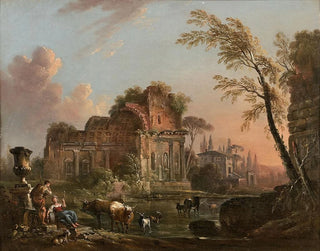 JeanBaptiste Lallemand - Bergers prs de ruines antiques dans un paysage.webp