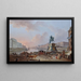 La Monnaie, Pont Royal ja Louvre nähtynä Pont-Neufin suojatieltä - Jean-Baptiste Lallemand — kehystetty taideteos seinällä