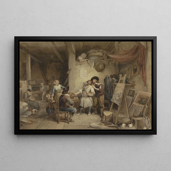 JeanBaptiste Madou - Adriaen Brouwer with his pupil J van Craesbeek.webp