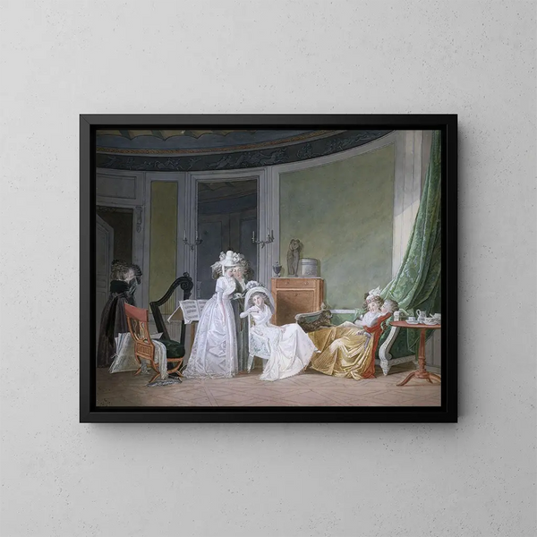 La visite aux jeunes maris - Jean-Baptiste Mallet — kehystetty taideteos seinällä