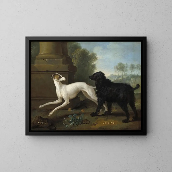 Misse et Luttine - Jean-Baptiste Oudry — kehystetty taideteos seinällä