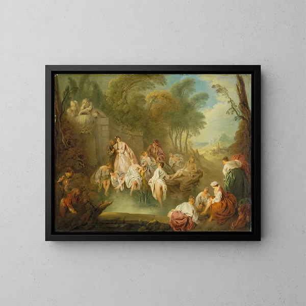 Uimajuhla puistossa - Jean-Baptiste Pater — kehystetty taideteos seinällä