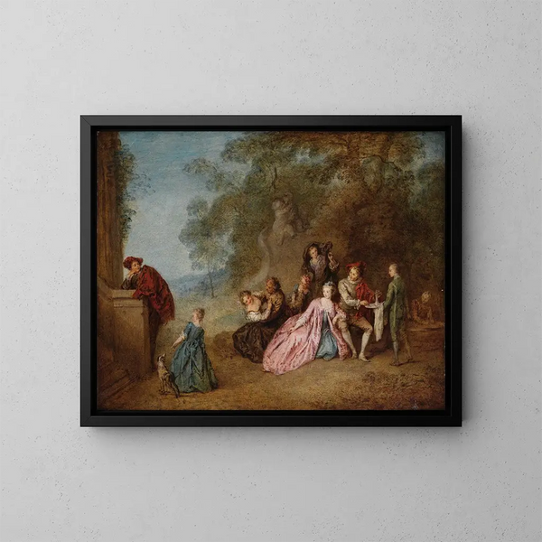 Rakkaus ja leikittely - Jean-Baptiste Pater — kehystetty taideteos seinällä