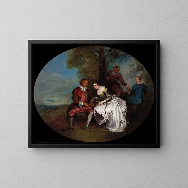 Le Dénicheur de moineaux - Jean-Baptiste Pater — kehystetty taideteos seinällä
