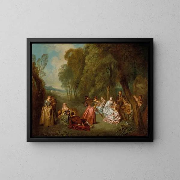 Les divertissements champêtres - Jean-Baptiste Pater — kehystetty taideteos seinällä