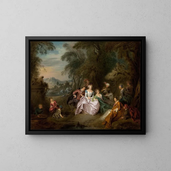 Lepo puistossa - Jean-Baptiste Pater — kehystetty taideteos seinällä