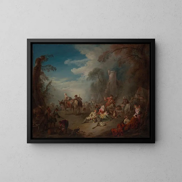 Troupes au repos - Jean-Baptiste Pater — kehystetty taideteos seinällä