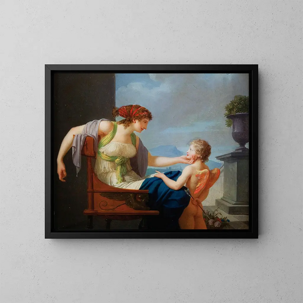 Venus ja Cupido - Jean-Baptiste Regnault — kehystetty taideteos seinällä