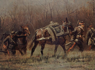 Sotilasskenaariosta ambulanssimuulien kanssa, Champigny-panoraaman fragmentti - Jean-Baptiste Édouard Detaille — näkymä teoksesta