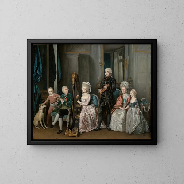 D Portrait of family of Louis-Philippe D'Orléans, herttua of Chartres - Jean-François Garneray — kehystetty taideteos seinällä