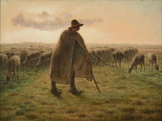 Berger gardant son troupeau - Jean-François Millet — näkymä teoksesta