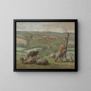 maisemaa - Jean-François Millet — kehystetty taideteos seinällä